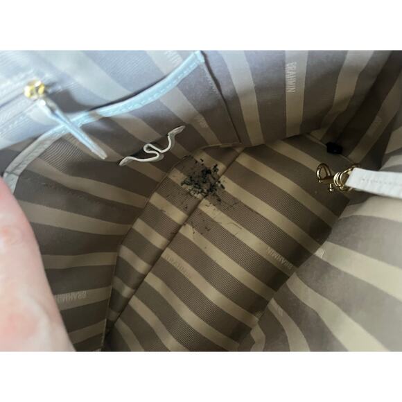 Brahmin Leather and Raffia Medium Asher Tote in Croc Embossed Ivory - Picture 11 of 11